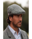 Made in UK Timeless classic Harris Tweed Oakmoor Flat Cap Steel Grey